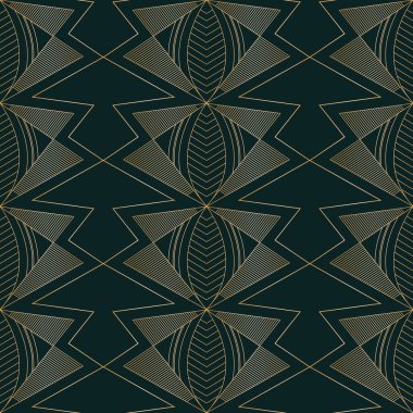 Vektör altın güveler sanat deco karanlık dikişsiz desen