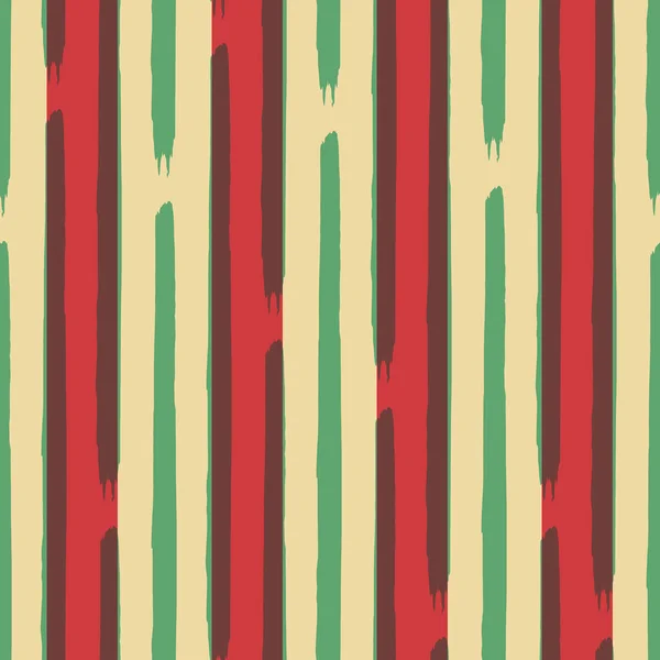 Vector geel groen rood gestreept naadloos patroon — Stockvector