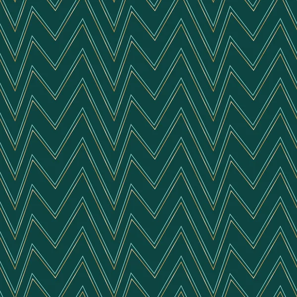 Vetor dourado teal chevrons verde sem costura padrão — Vetor de Stock