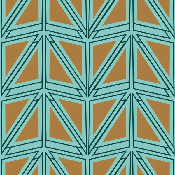ベクトルゴールデンティールブルー三角形シームレスパターン — ストックベクタ