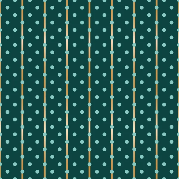 Vector gold stripes teal green dots repeat pattern — Image vectorielle