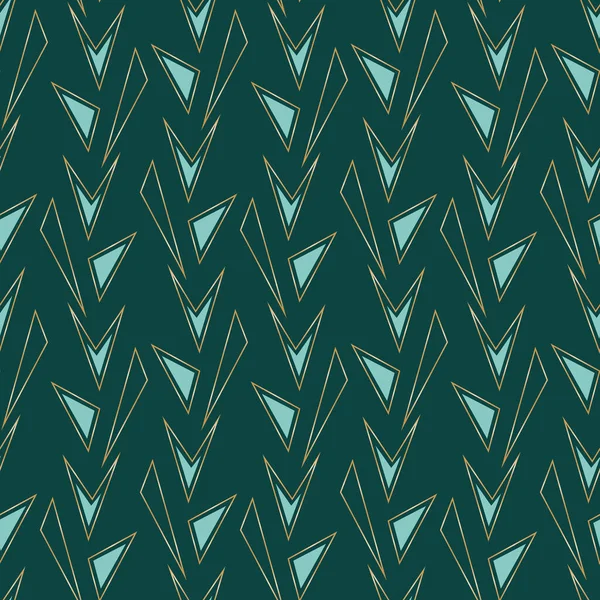 벡터 금빛의 튜닉 삼각형의 실없는 패턴 — 스톡 벡터