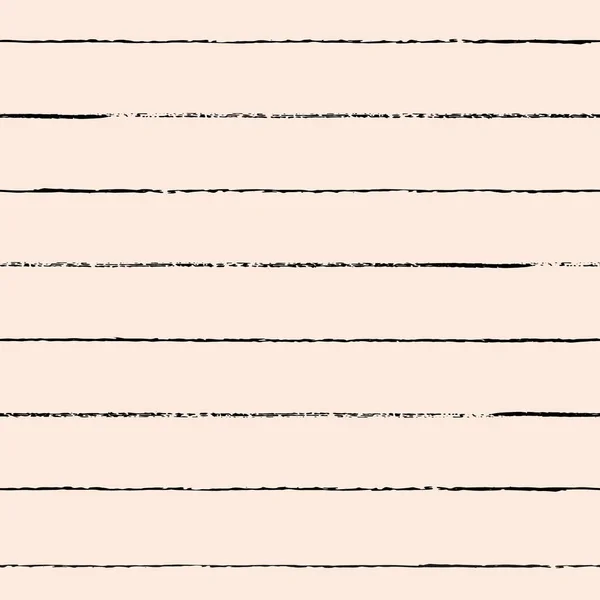 Vector getekende zwarte strepen wit naadloos patroon — Stockvector