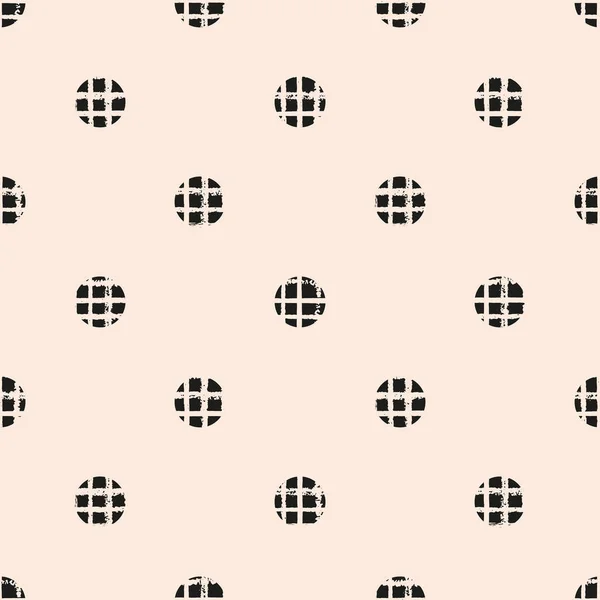 Maille d'encre noire vectorielle points motif blanc sans couture — Image vectorielle