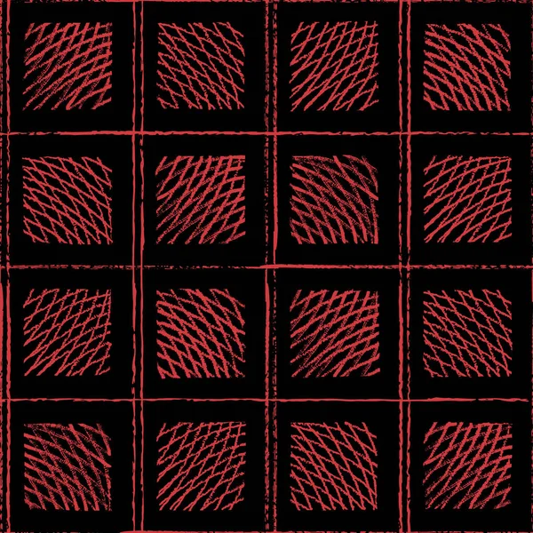 Grille vectorielle rouge charbon motif sans couture noir Vecteurs De Stock Libres De Droits