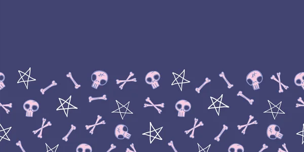 Векторні рожеві черепи зірки фіолетовий безшовний візерунок — стоковий вектор
