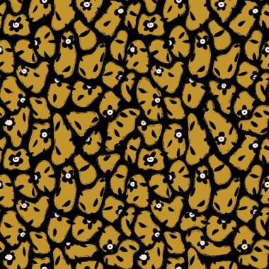 Vektör siyah çiçekli taşlar sarı pürüzsüz desenler