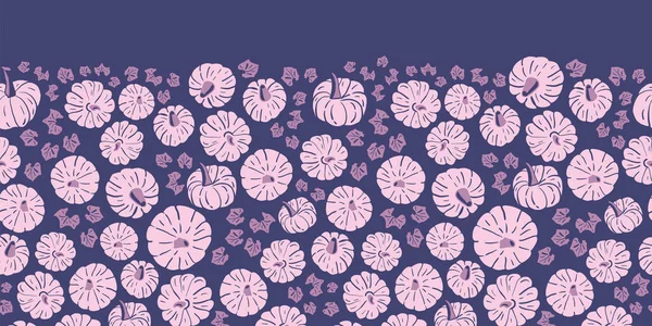 Vector rosa calabazas violeta borde patrón de repetición — Vector de stock
