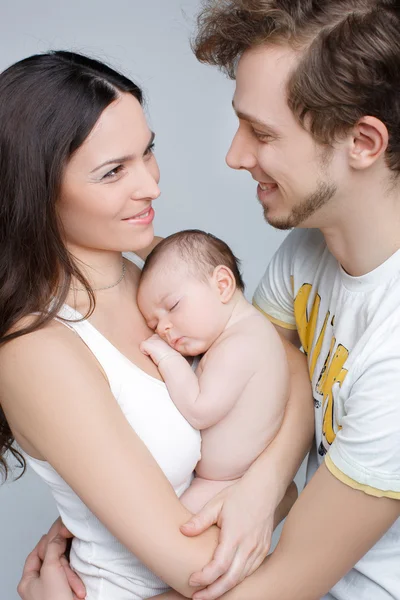 Mom dad and baby — Stock Photo, Image