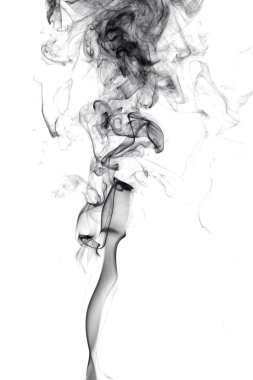 Beyaz arkaplanda siyah duman