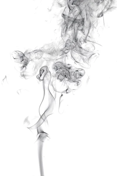 Beyaz arkaplanda siyah duman — Stok fotoğraf