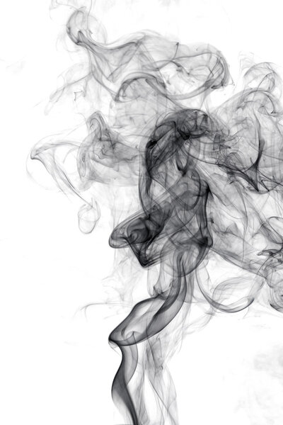 black smoke on a white background