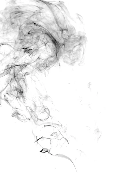 Beyaz arkaplanda siyah duman — Stok fotoğraf