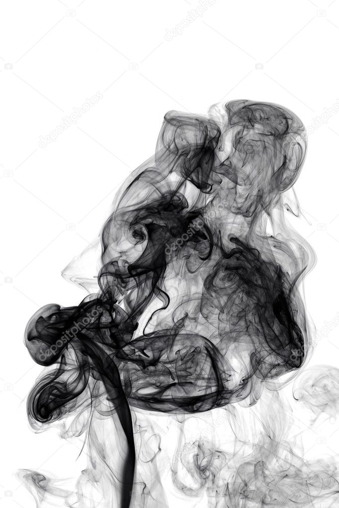 black smoke on a white background