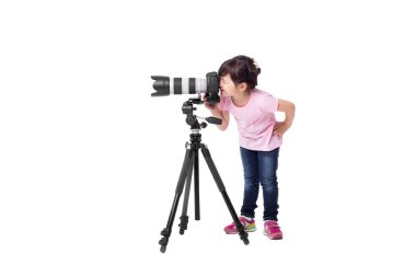 fotoğraf makinesi ile küçük kız