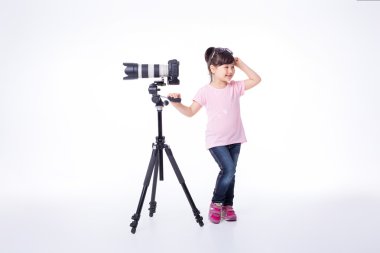 fotoğraf makinesi ile küçük kız