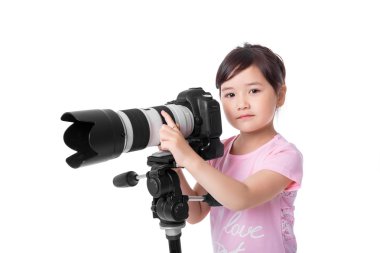 fotoğraf makinesi ile küçük kız