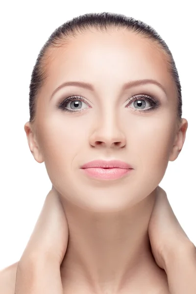 Das Gesicht der Frau mit Make-up — Stockfoto