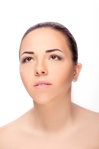 O rosto da mulher com maquiagem — Fotografia de Stock