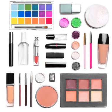kozmetik kümesi. Üstten Görünüm