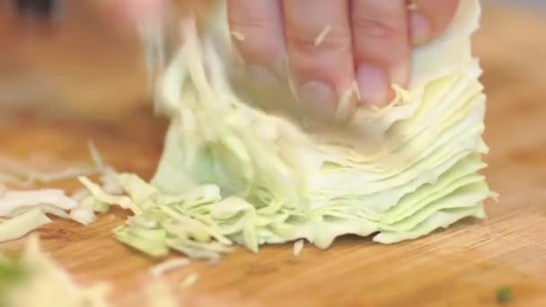 Ψιλοκομμένα λαχανικά γκρο πλαν — Αρχείο Βίντεο