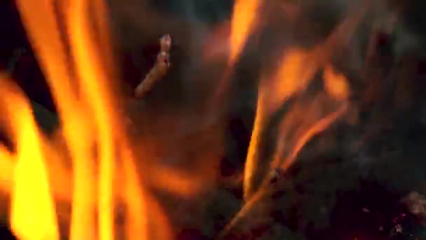 Luminosa madera ardiendo , — Vídeos de Stock