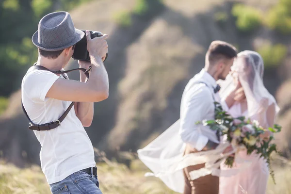 Fotograf i aktion — Stockfoto