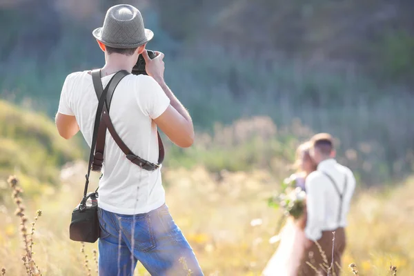 Fotograf i aktion — Stockfoto