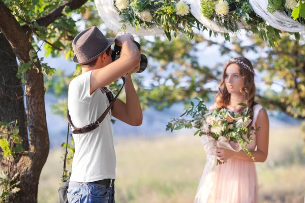 Fotograf i aktion — Stockfoto