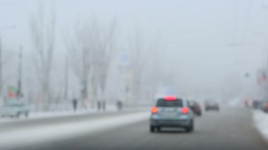 Kentsel arka plan bulanık kış.