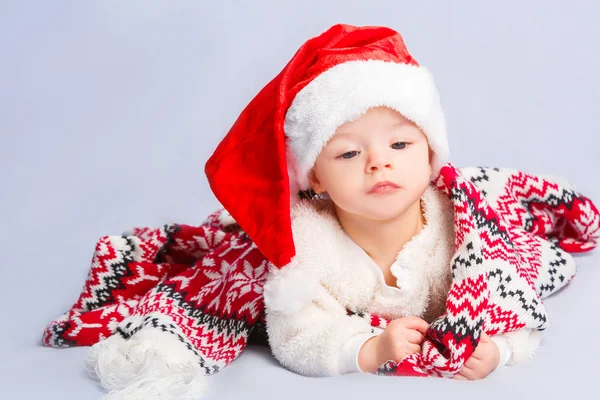 Little baby celebrates Christmas — Stock Photo, Image