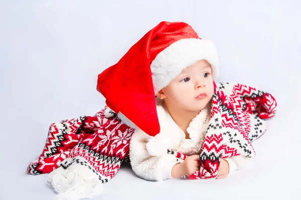 Little baby celebrates Christmas — Stock Photo, Image