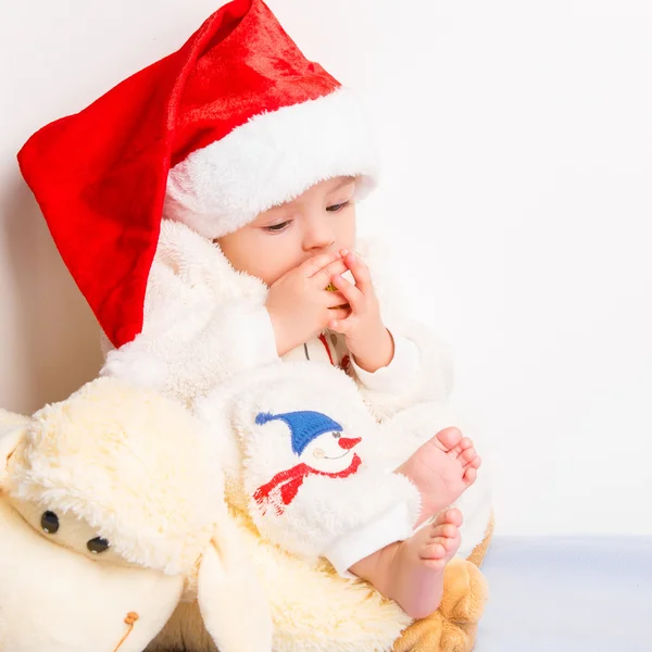 Little baby celebrates Christmas — Stock Photo, Image