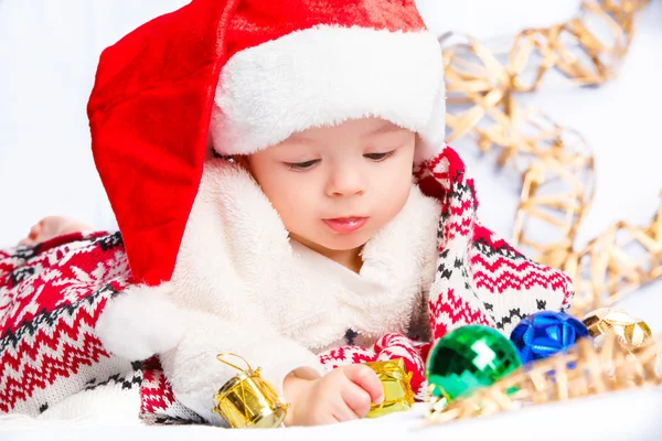 Little baby celebrates Christmas Royalty Free Stock Images