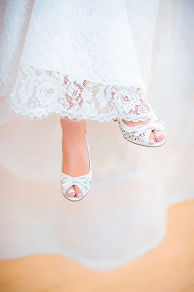 Sapatos de noiva de casamento — Fotografia de Stock