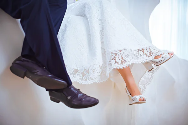 Весілля нареченої взуття — стокове фото