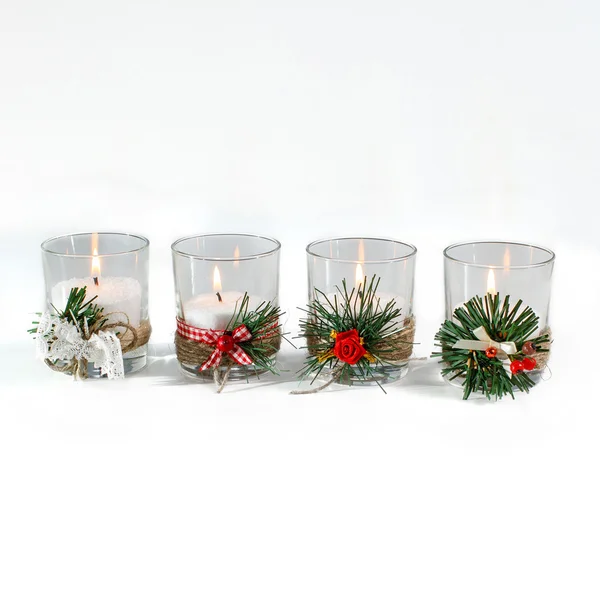 Beautiful candles isolated — Stock Photo, Image