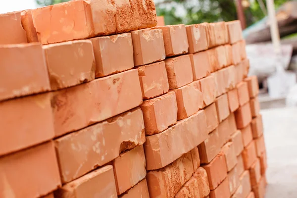 Stack of red bricks — Stock Photo, Image