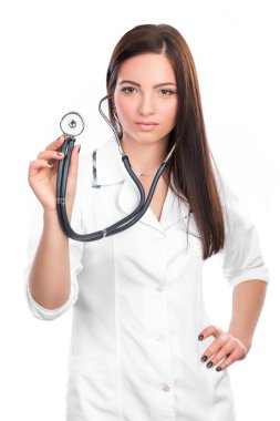 Doktor kadın stetoskop ile