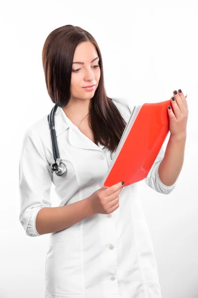 Médico femenino con carpeta —  Fotos de Stock