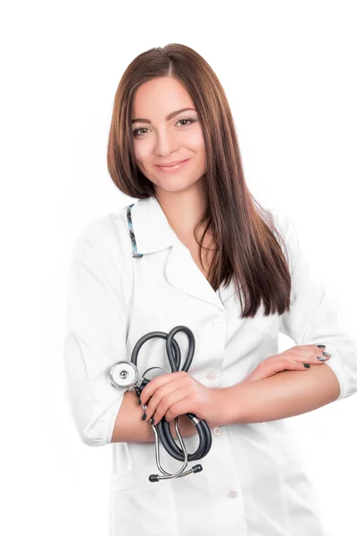 Mujer doctora con estetoscopio —  Fotos de Stock
