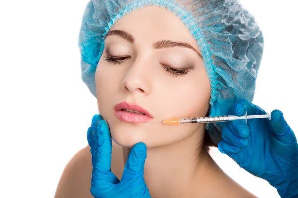 Nő részesülő botox injekció — Stock Fotó