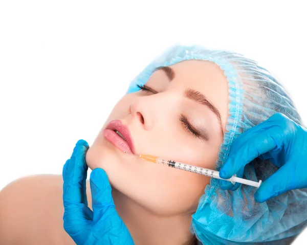 Woman receiving  botox injection — Stock Photo, Image