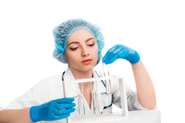 Doctor  holding  vial — Stock Photo, Image