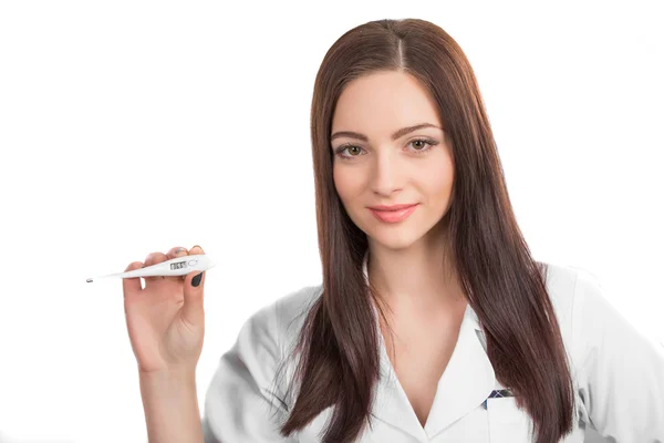 Doctor holding thermometer — Stock Photo, Image