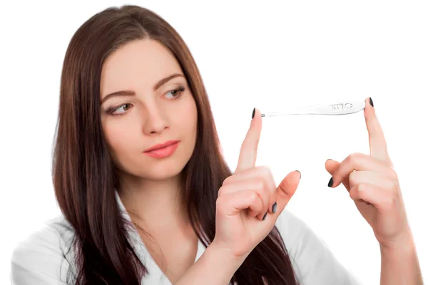 Doctor holding thermometer — Stock Photo, Image