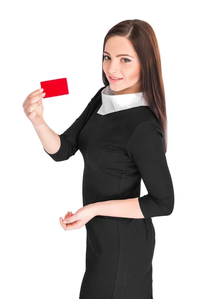 Деловая женщина с кредитной картой — стоковое фото