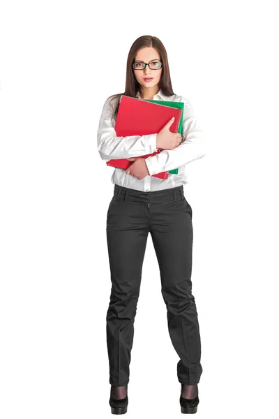 Businesswoman with folder — Stock Photo, Image