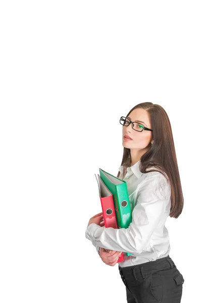 Businesswoman with folder Royalty Free Stock Photos