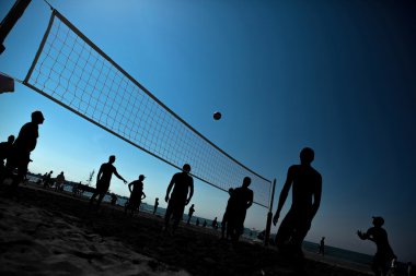 Plaj voleybolu siluet